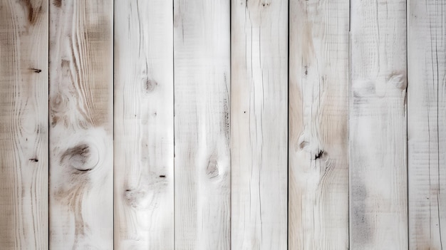 A wooden background with white wood boards and a wooden table.