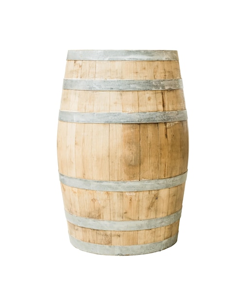 Wooden barrel isolated on white background