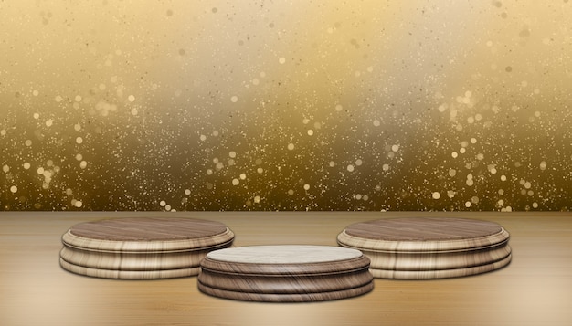 Wooden base podium background