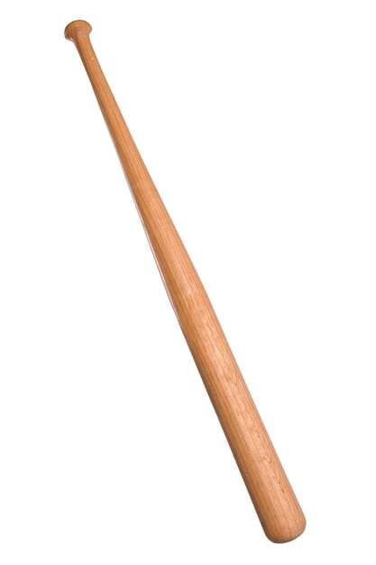 Wooden baseball bat on a white background