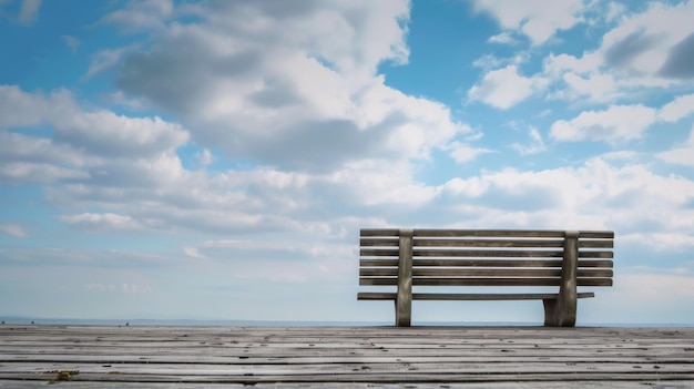 Wooden Bench on Wooden Pier