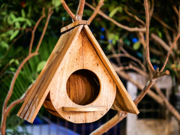 wooden bird house