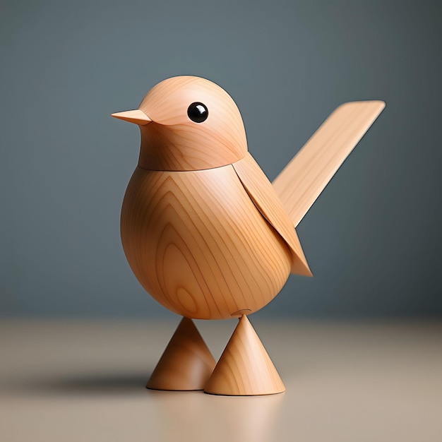 Photo wooden bird sculpture