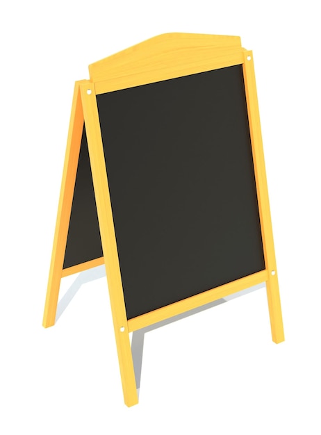 Wooden black board menu 3d render illustration