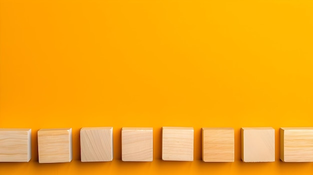 Wooden Blocks Timeline Representing Project Management and Planning Concept