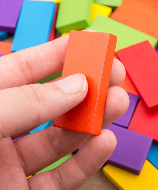 Wooden blocks of various colors