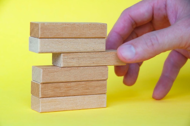 Wooden blocks with customizable space for text or ideas