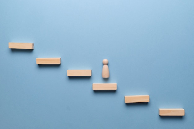 Wooden blocks with wooden figure