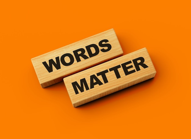 Wooden blocks words matter word isolated background 3d illustration