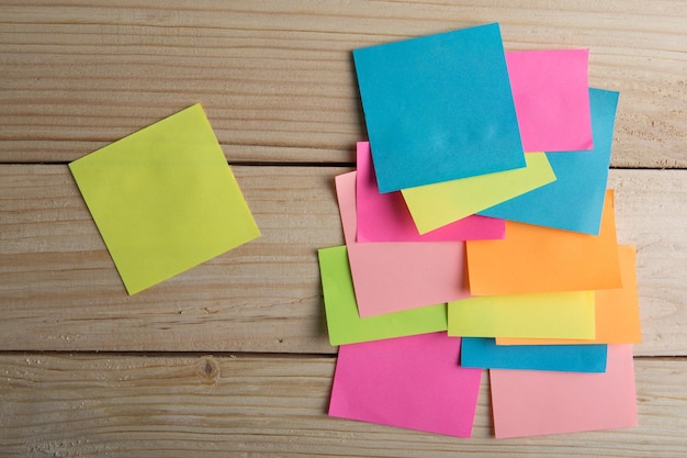 Wooden board with note stickers