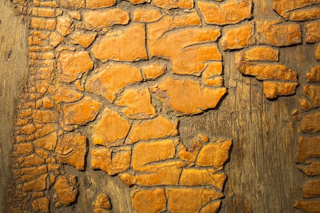 Wooden boards with cracked paint Texture background