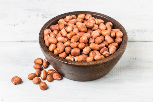 Wooden bowl with nuts