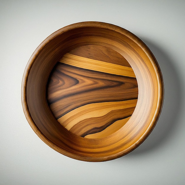 Photo a wooden bowl with a wooden frame that says quot the wood quot