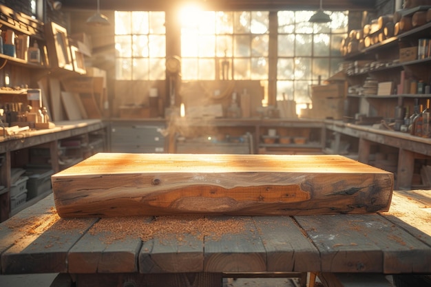 Wooden box on table