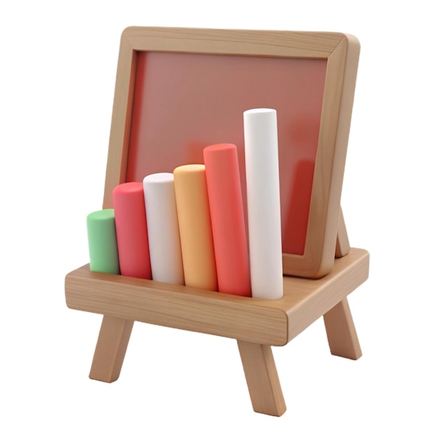 a wooden box with books and a white background