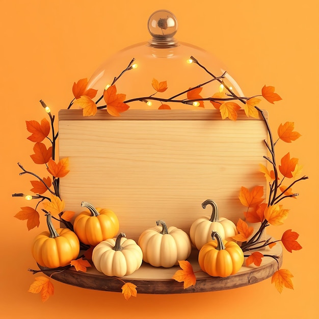 a wooden box with pumpkins on it and a sign that says pumpkins on it