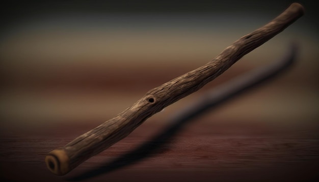 A wooden branch with a hole in the center