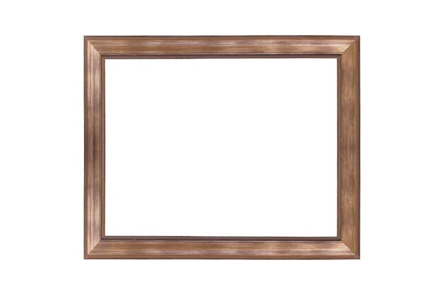 Wooden brown frame. isolated on white