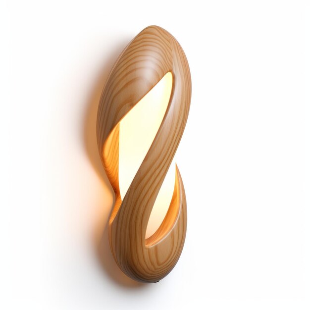 Wooden Buffet Wall Sconce 3d Rendered White Background