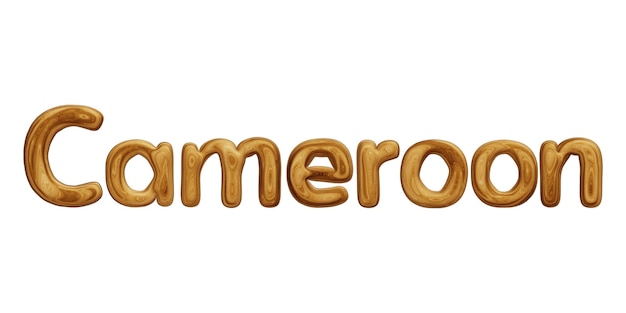 Wooden Cameroon text for country concept