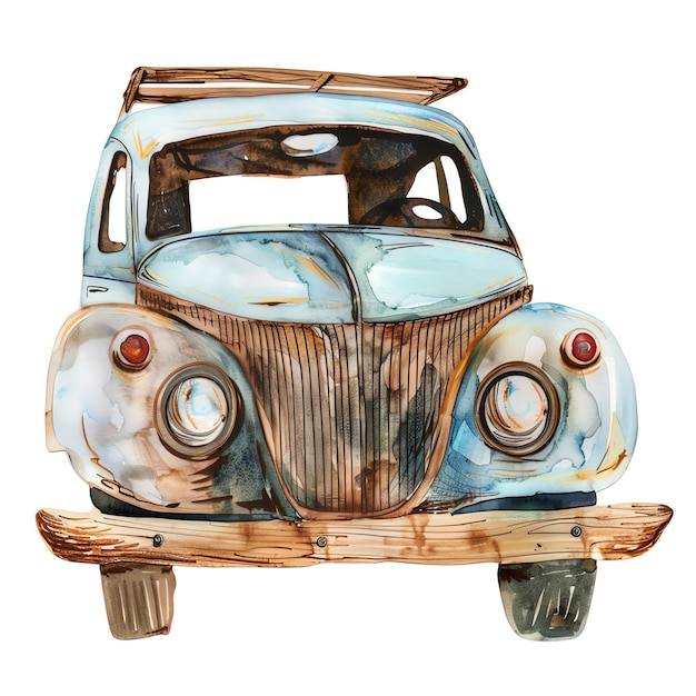 wooden car for kids illustration