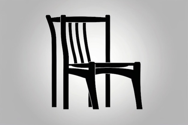 Photo wooden chair silhouette wooden chair flat icon