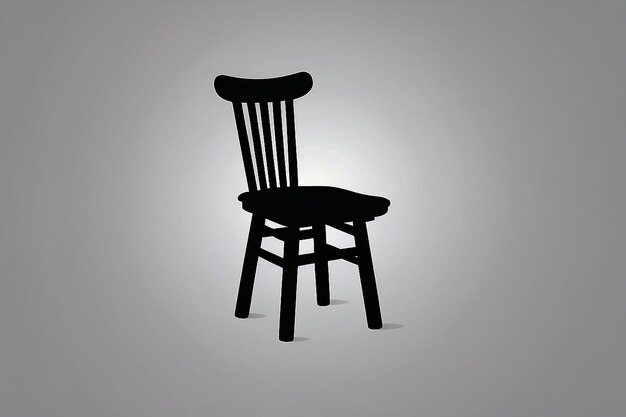 Photo wooden chair silhouette wooden chair flat icon