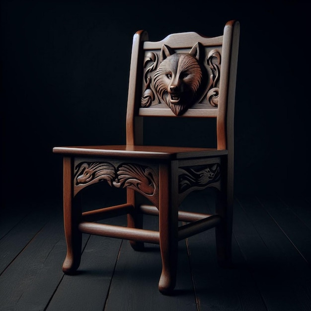 Photo a wooden chair with javanese carved motifs