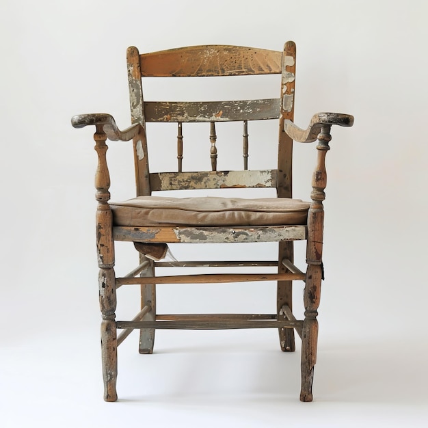 Photo a wooden chair with a pattern on the back and the word quot old quot on the back