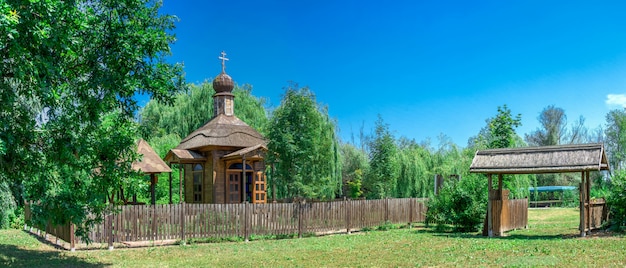 Wooden chapel in the city of Vilkovo, Ukraine