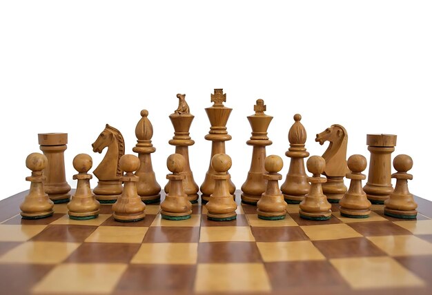 Photo wooden chess pieces on a chessboard