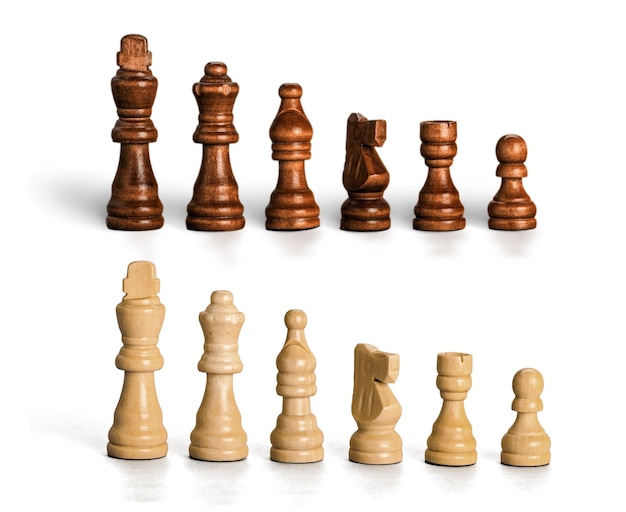 Wooden chess pieces