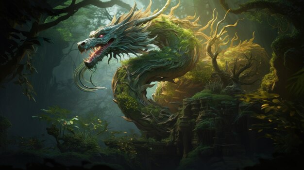 Wooden Chinese Dragon A Chinese New Year 2024 Concept Year Of The Dragon And Wood Element