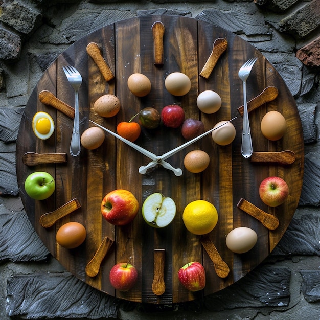 a wooden clock with a clock that saysthe time of 1  00