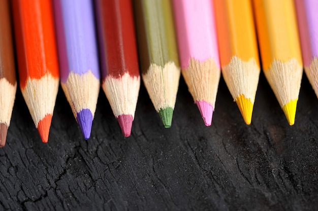 Wooden colored pencils