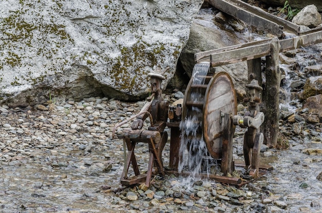 Wooden construction of waterwheel