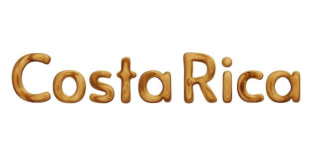 Wooden Costa Rica text for country concept