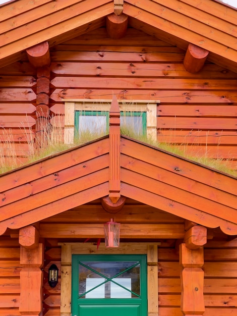 Wooden Cottage Log Home Log Cabin stock photo