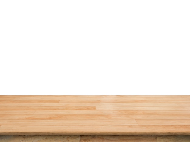 Wooden counter on white background