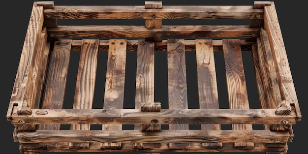 Photo wooden crate isolated on black background