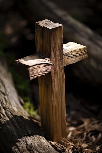 Wooden cross generative ai