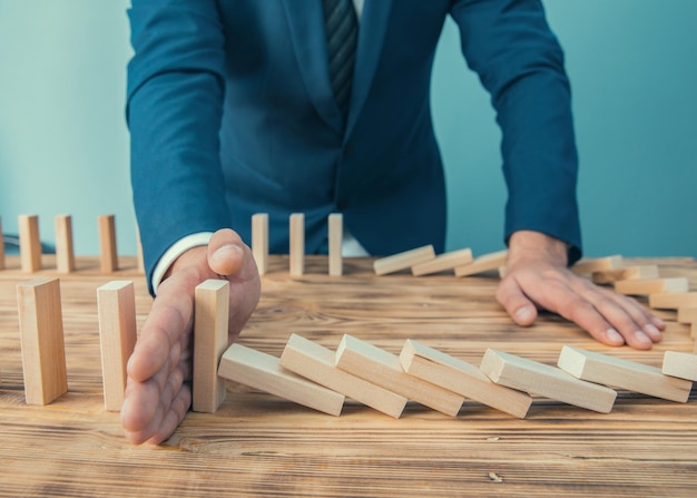 Wooden cubes on desk