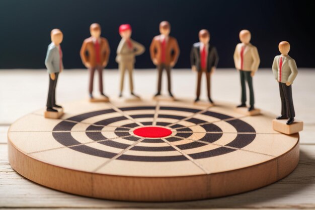 Wooden Dart Board on Table Generative AI