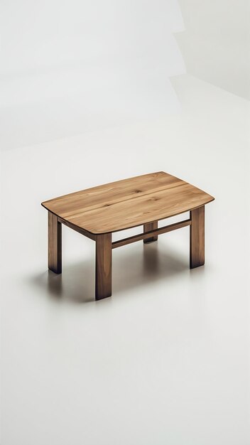 Wooden dining table isolation on white background