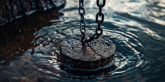 Wooden dock with rope