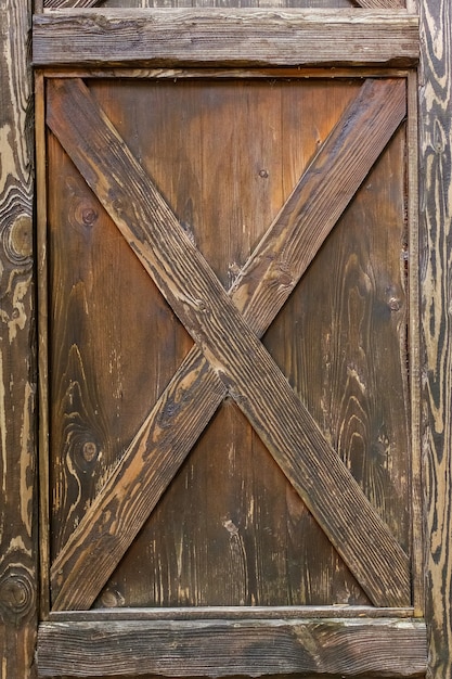 Wooden door lock, vintage wooden door, Brown door, texture, background.