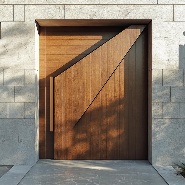 Photo a wooden door with a wooden frame that says  the door