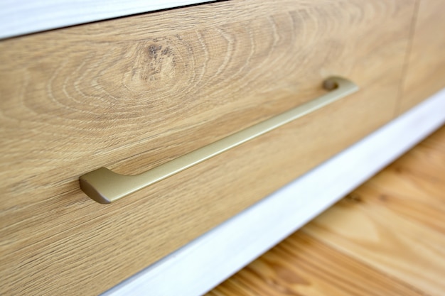 Wooden drawer in cupboard cabinet