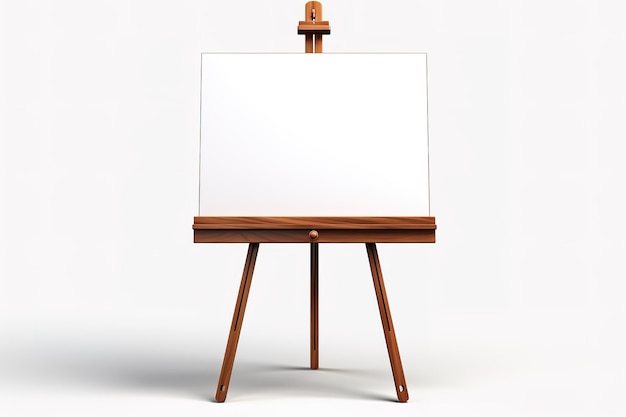 A Wooden Easel Stands Ready for Artistic Creation on a Clear PNG or White Background