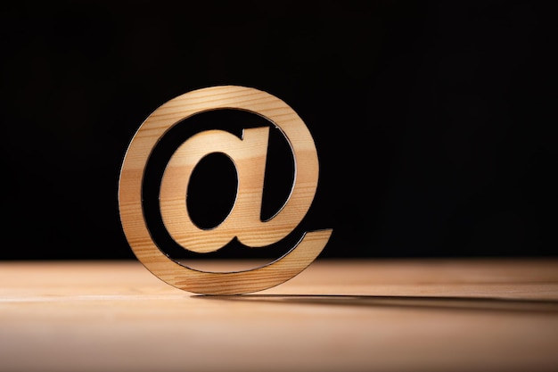 Wooden email symbol